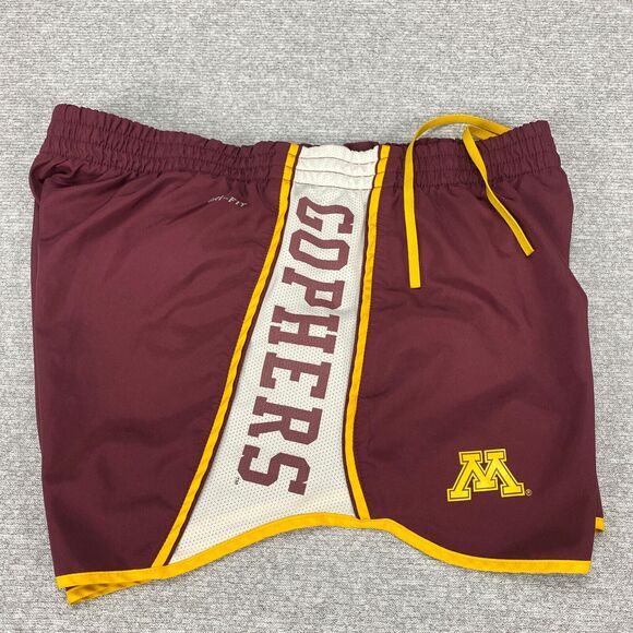 Nike Dri Fit Shorts Lined Women Large Minnesota Golden Gophers Maroon - Picture 6 of 11